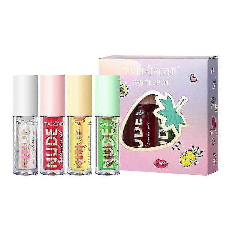 カラーチェンジプランピングリップオイルセット、リップケア用ミラーリップグロス、フルーツフレーバーナチュラルハイドレーティングリッププランパーリップグローオイルトゥートリップオイル、栄養、いいえ