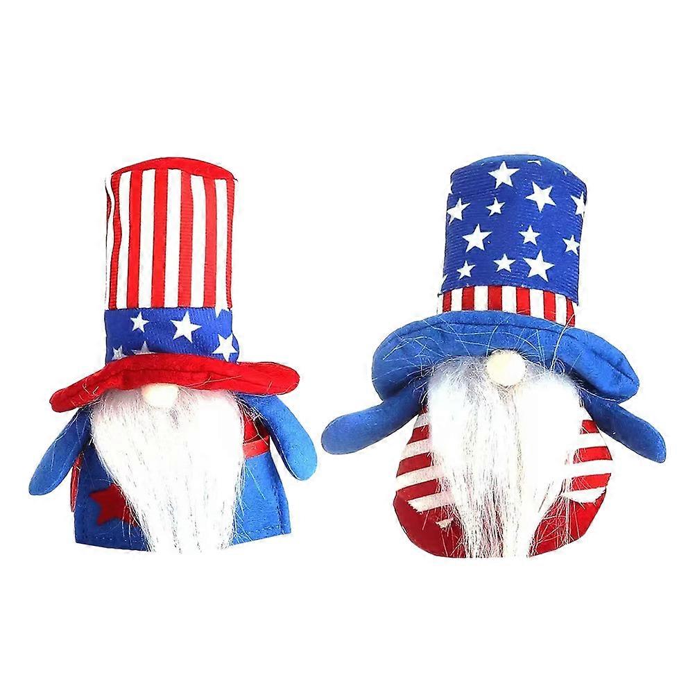 Patriotic Gnomes Decorations for Home Plush Fabric Faux Assorted Color 2 Pieces