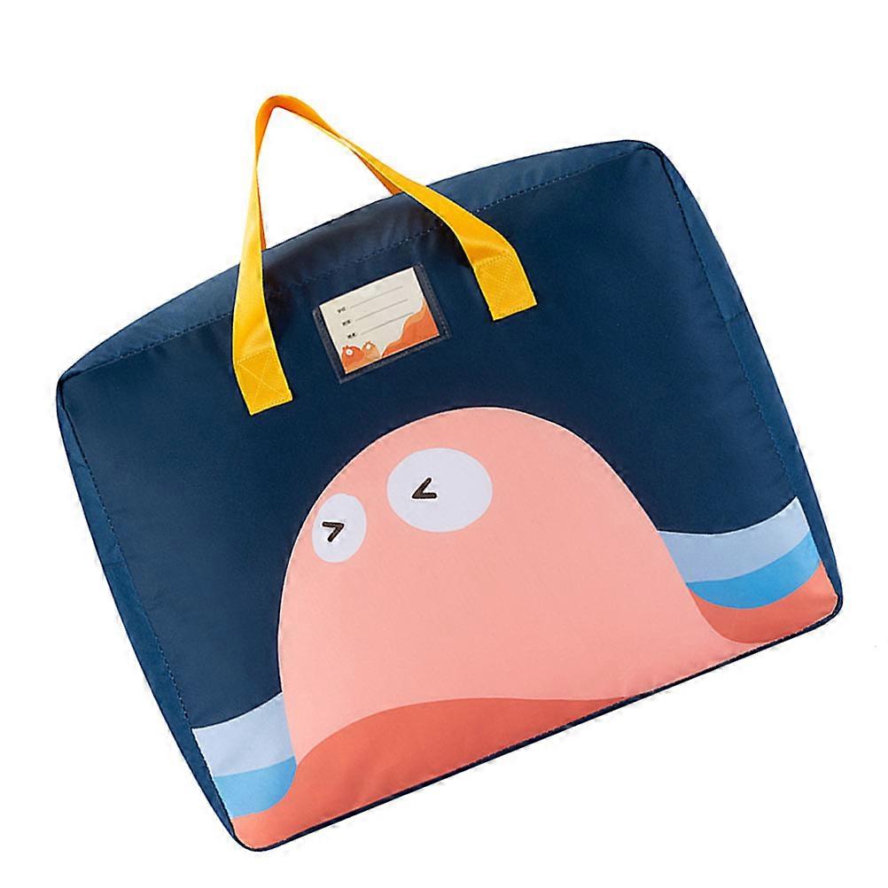 Clothes Storage Bag 1Pack Thick And Foldable Design Rectangular Dark Blue For Kids Home Organization