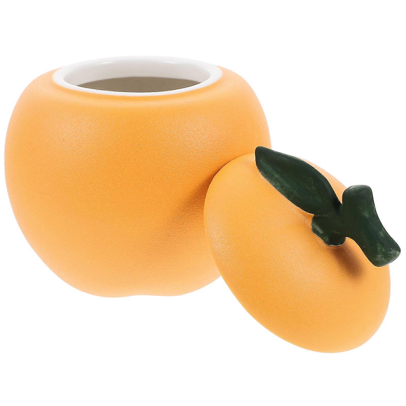 Airtight Orange Tea Box For Gift Giving Round Container With Sealed Lid 1Set