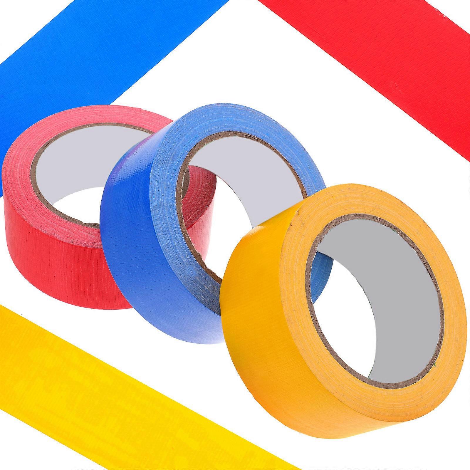 3 Rolls of Colored Duct Tapes Single Side Duct Tapes Practical Duct Tapes Packing Box Duct Tapes