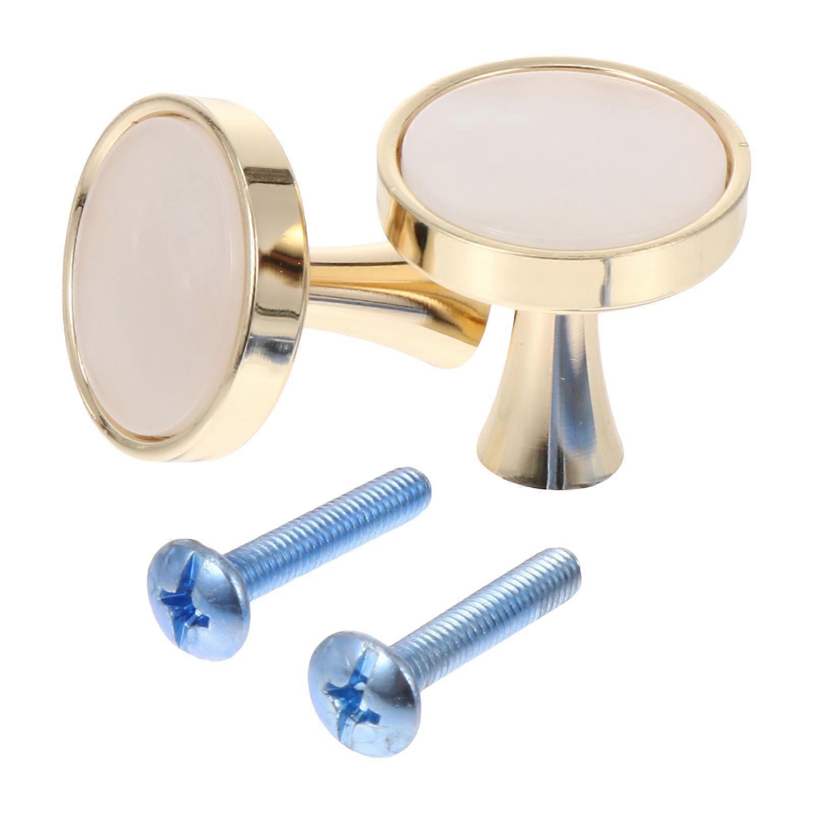 2pcs Round Pull Knobs Solid Zinc Alloy Cabinet Handles for Drawer Door