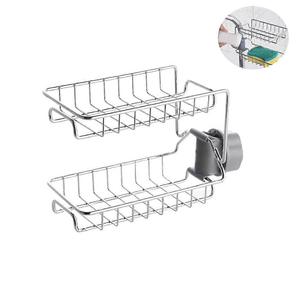 Rust-proof Sink Drain Rack Dishcloth Holder Kitchen Bathroom Clamp Design 1Pcs