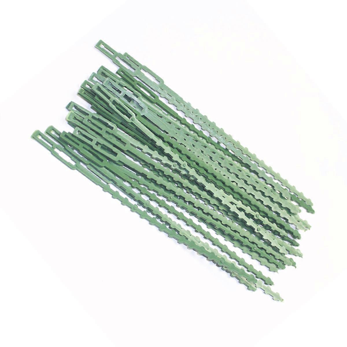 Heavy Duty Green Plastic Cable Ties for Plants with Rounded Edges and Locking Teeth 30PCS