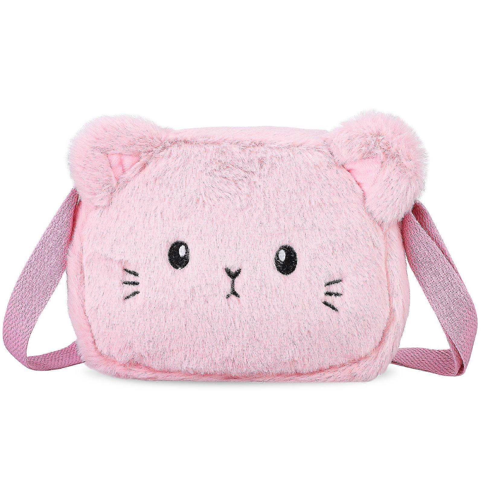 Geantă de pluș moale pentru fete Geantă de umăr cu blană de mare capacitate pentru copii, utilizare de zi cu zi și depozitare