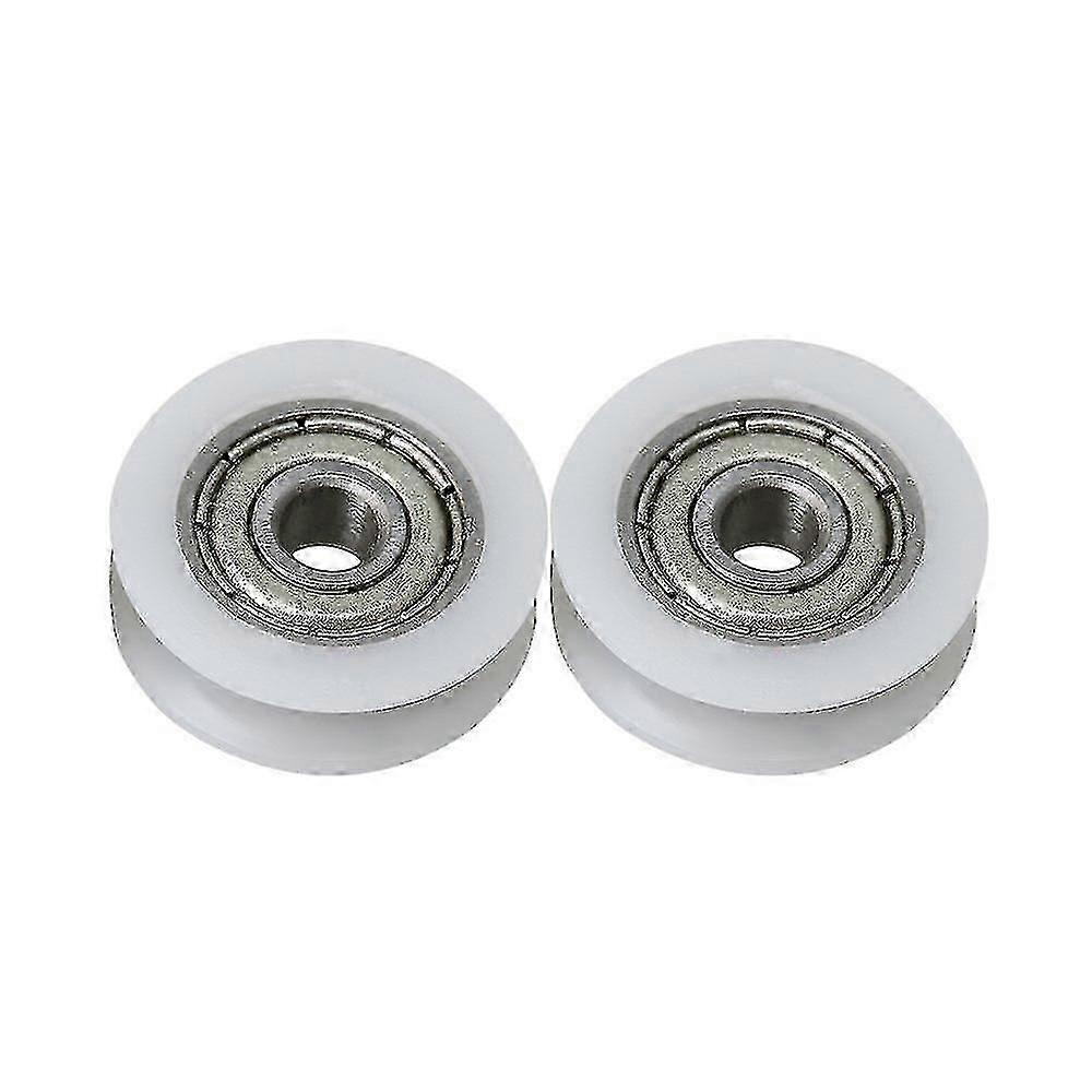 2 Pieces 18mm Dia 6mm Width U-shape Groove Pulley Wheel Steel Bearing--