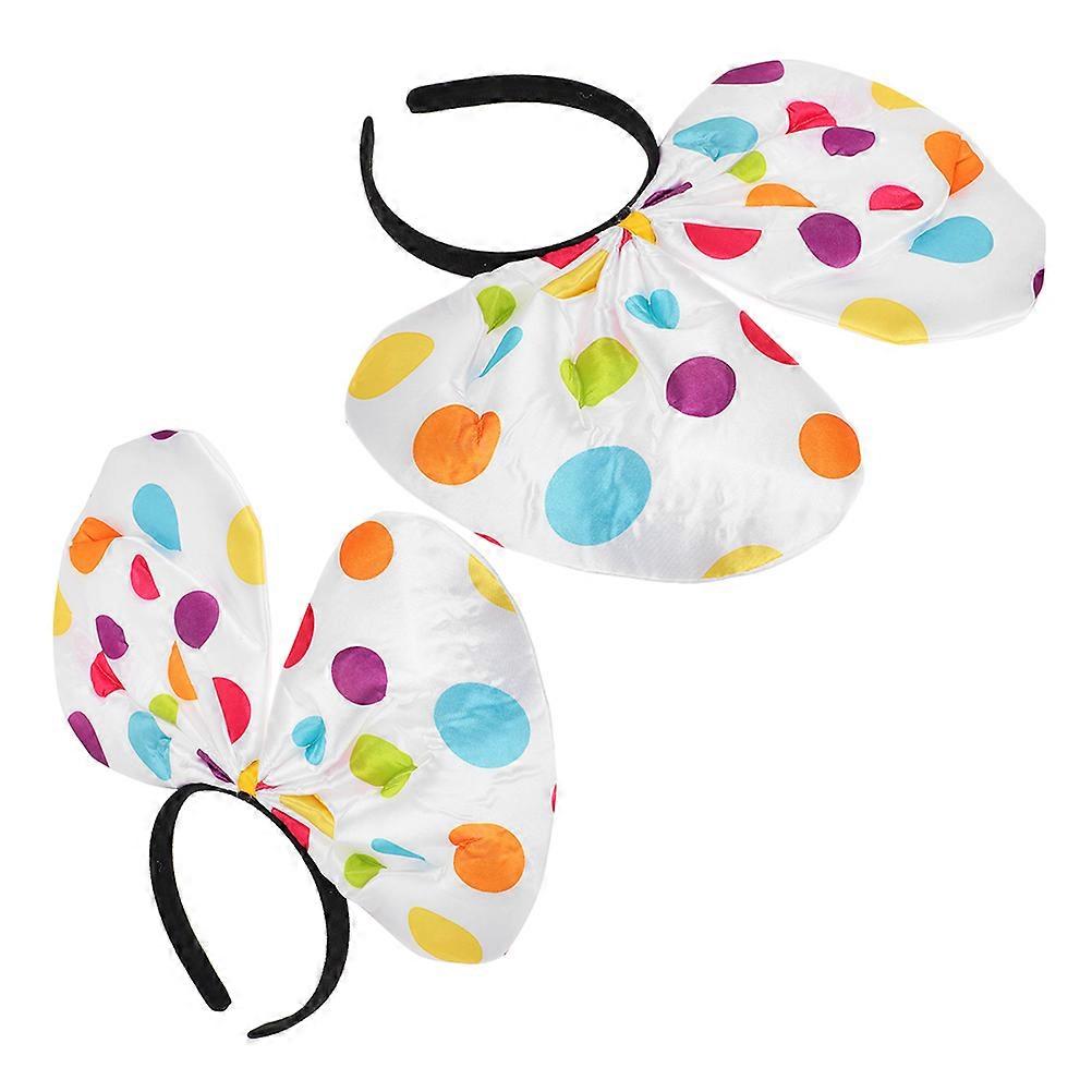Clown Headband Bowknot Hairbands for Halloween Carnival Cosplay Dress Up Parties – Lightweight Comfortable with Vibrant Dot Design for Festive