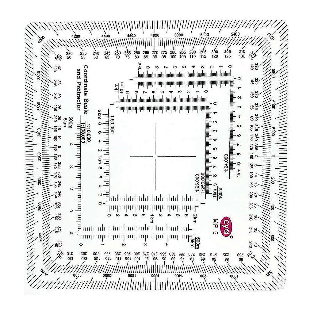 Military UTM/MGRS Topographic Map Scale & Protractor - Flexible Ruler for Land Navigation