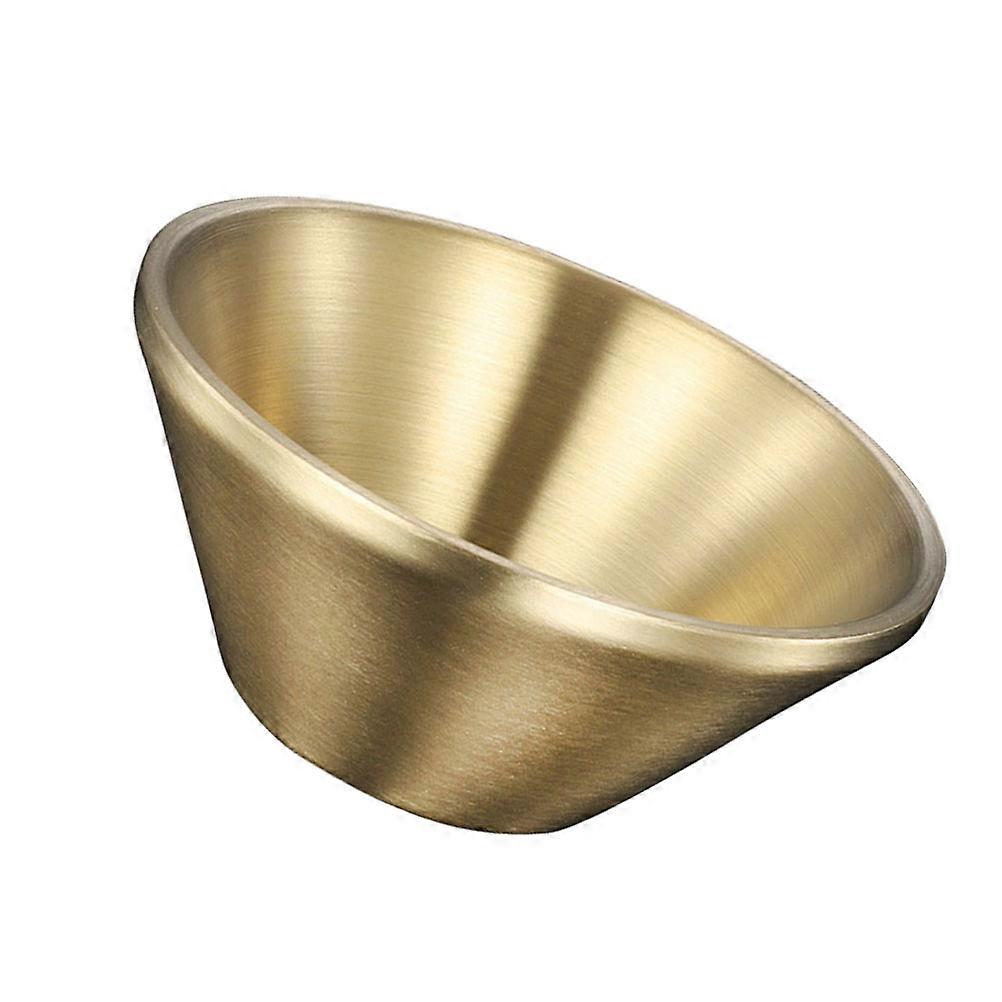 Golden Stainless Steel Bowl with Double Layer Design for Home Use Lightweight and Portable 7.9 Inches