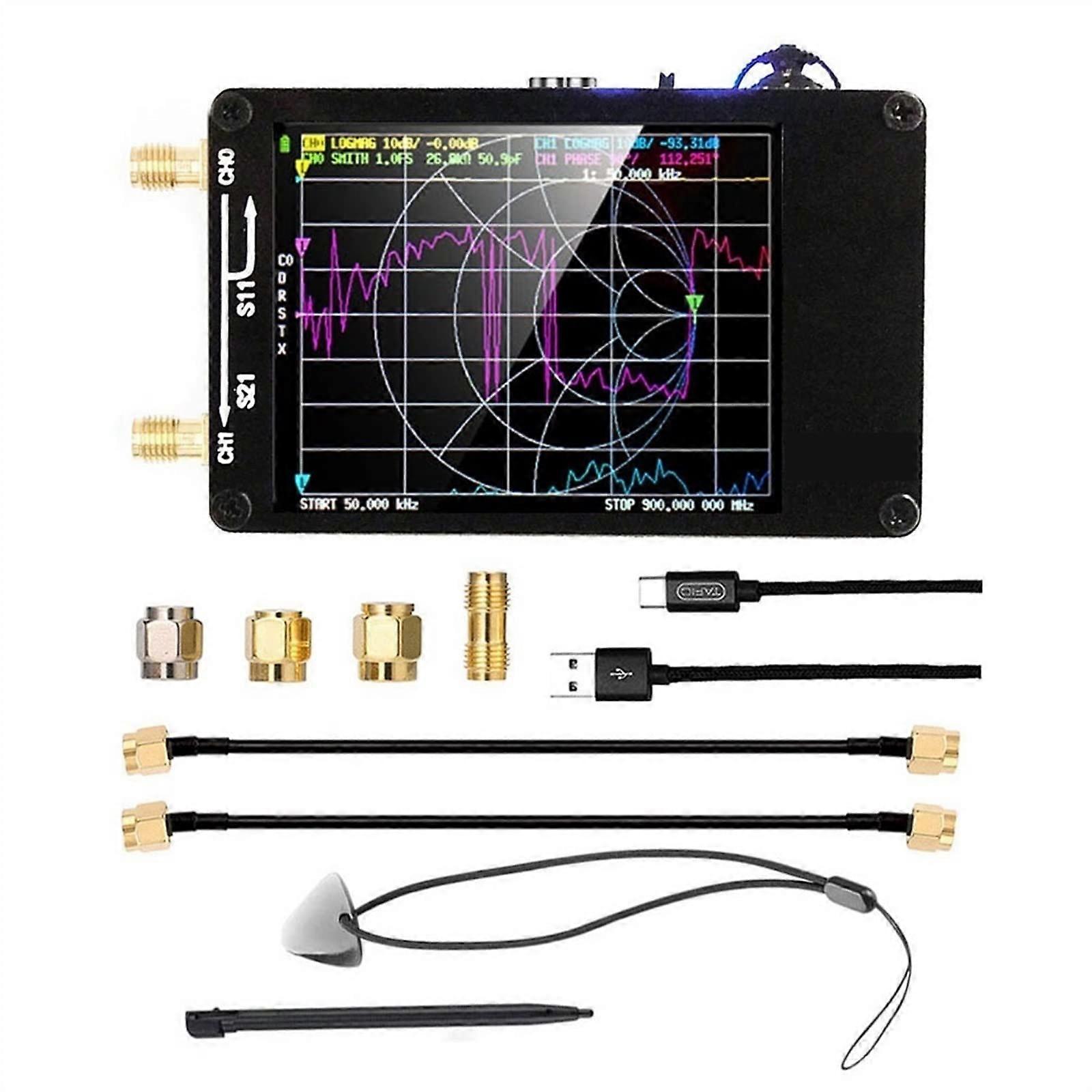 Vector Network Antenna Analyzer 50KHz-1.5GHz MF HF VHF UHF With SD Card Slot Up To 32GB RTC Spectrum Analyzer