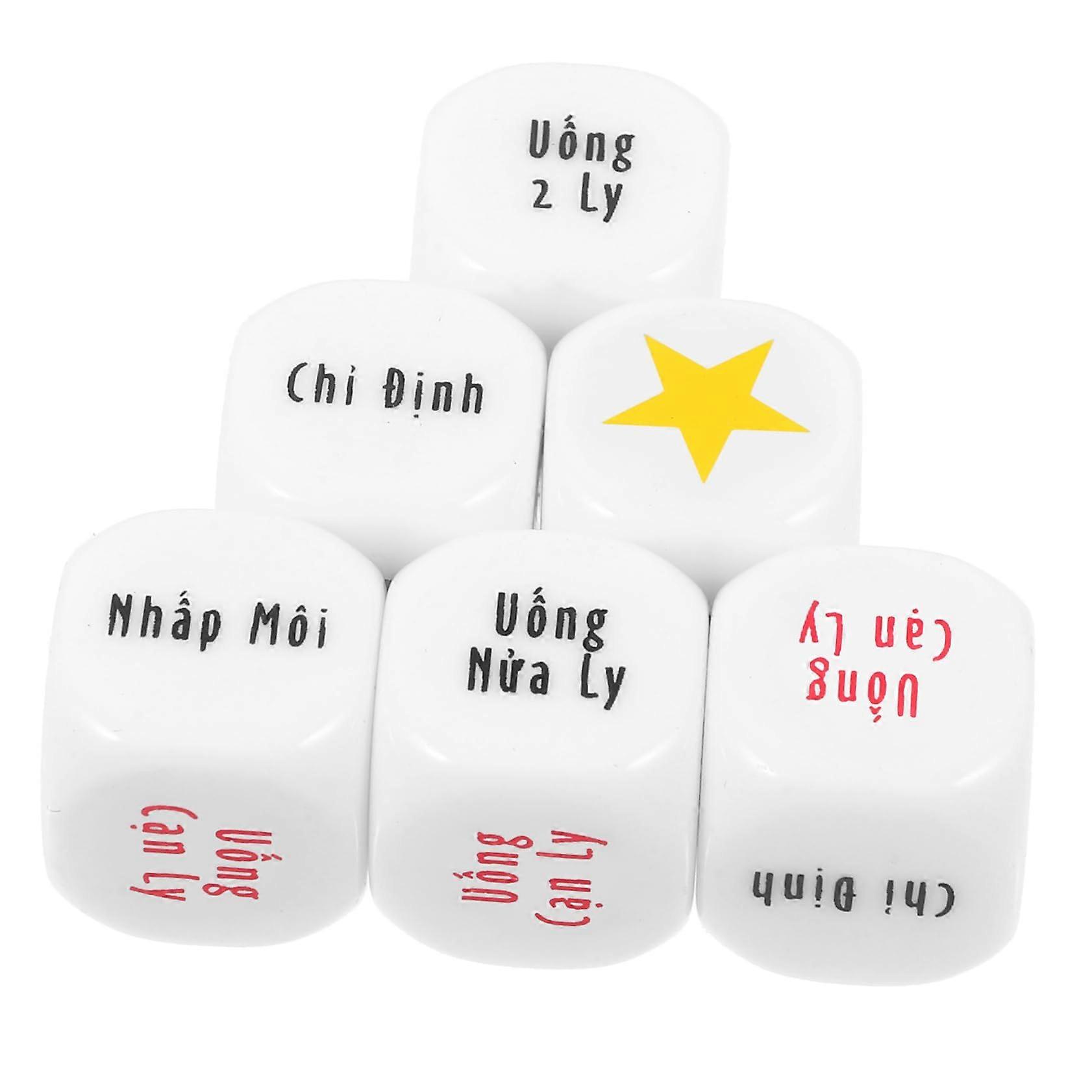 Wine Dice Pack Of 6 Red Large Acrylic Dice For Drinking Games And Party Entertainment