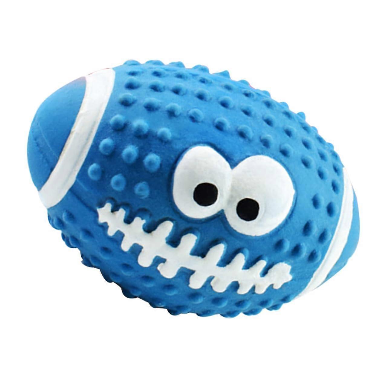 Small Interactive Squeaky Rugby Ball For Puppies - Safe Durable Chew Toy For Indoor And Outdoor Play, Promotes Movement