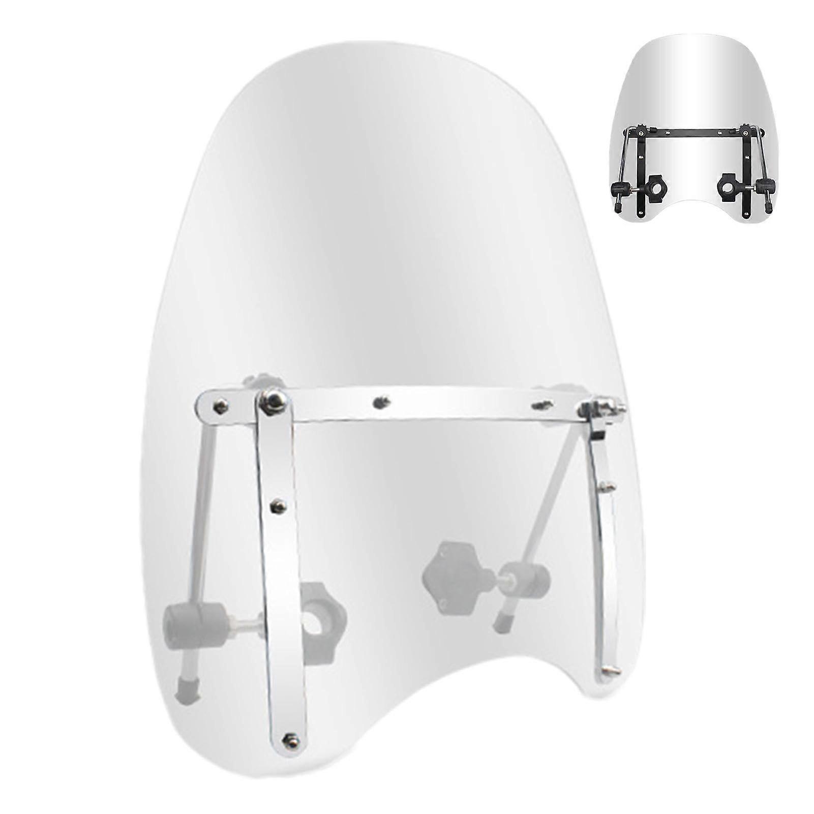 Motorcycle Windscreen - Clear Front Deflector Windscreen with Holder for Most Motorcycles and Scooters, Durable Protection