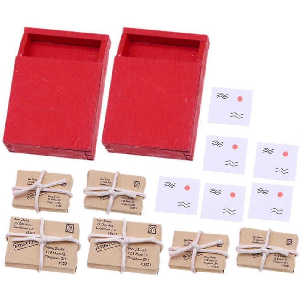 Mini Mailbox Model Doll House Accessories for Decoration 4Sets