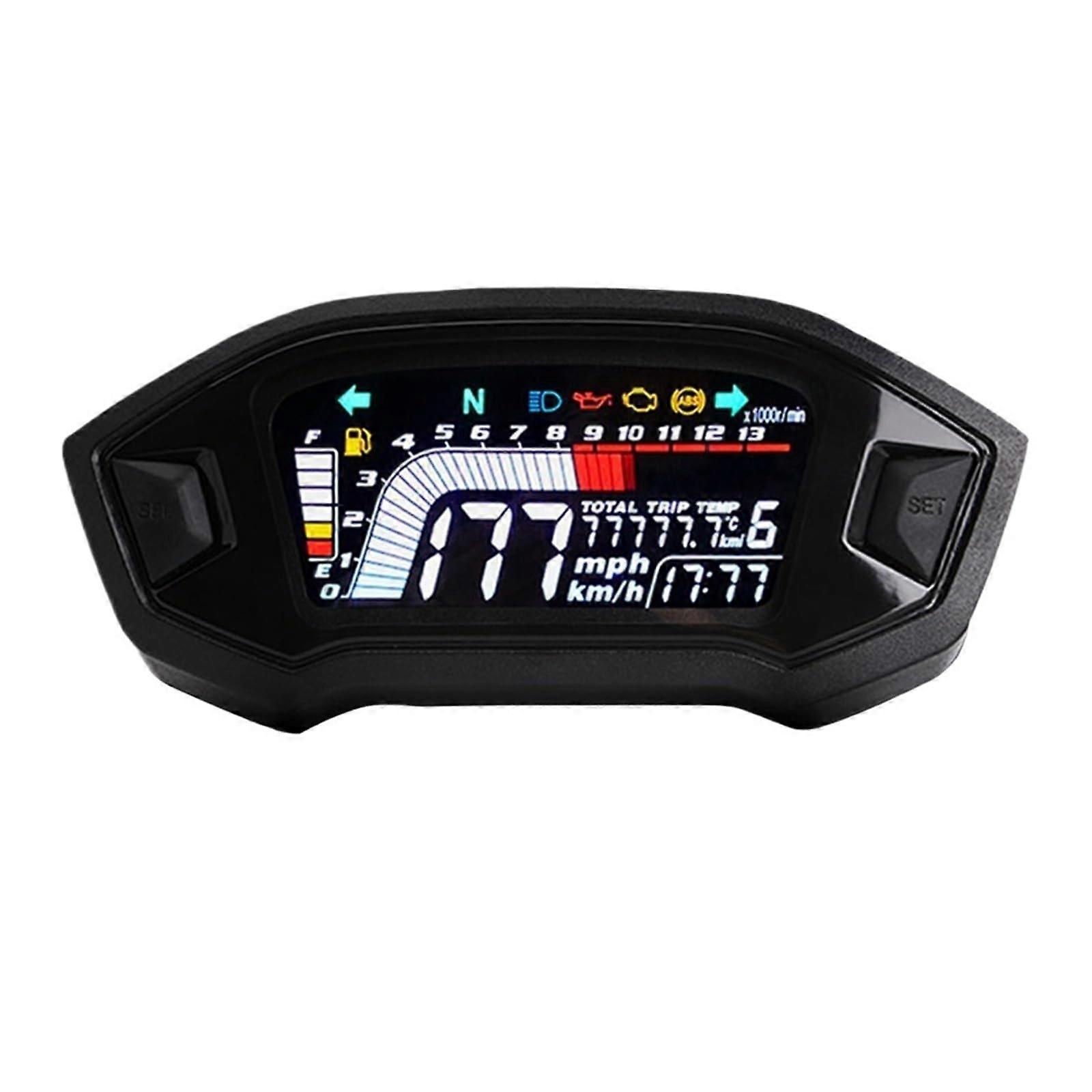 Motorcycle Speedometer Tachometer LCD Digital Meter for Honda CRF250 Rally 2017-2019, Universal Tacho Display