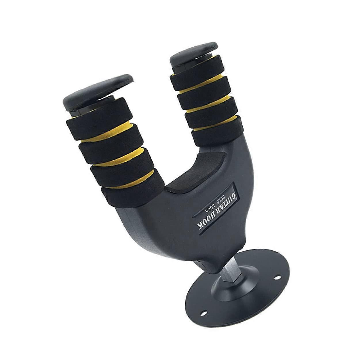 Guitar Wall Hook with Automatic Locking Mechanism - padded Mount for Guitars, Basses, Ukuleles & String Instruments