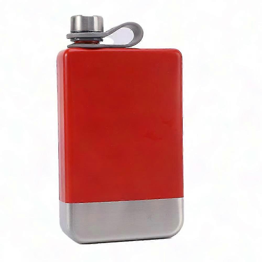 Stainless Steel Flask for Men - Whiskey Camping Flask with Steel Cap, Painted Hip Flask for Outdoor Use