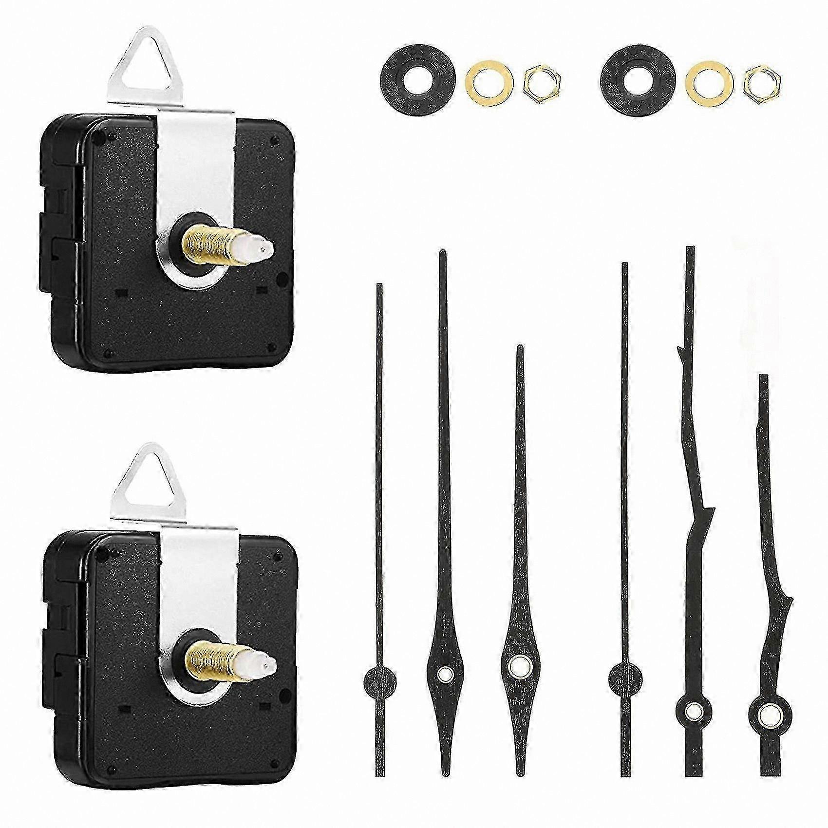 2pcs Quiet Quartz Clock Mechanism with Walnut Wood Hands for 12 Inch Clock