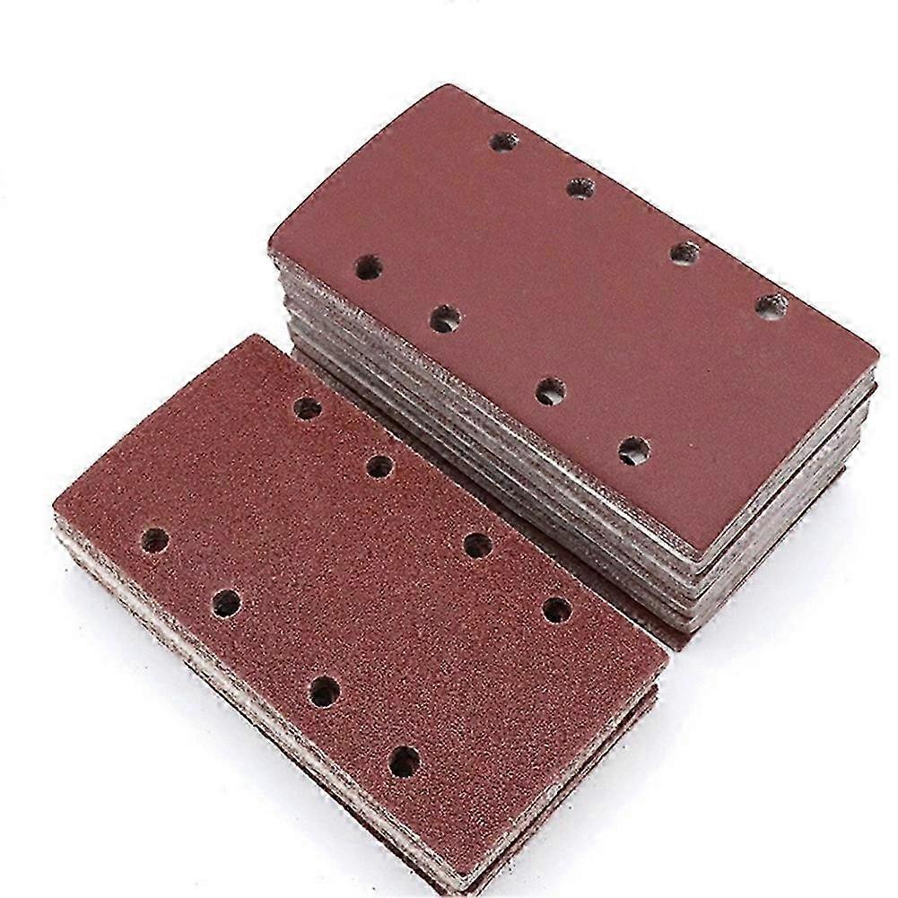 40Pcs Square Sandpaper Assortment with 8 Holes and 40-80 Grit Range Flocking Abrasive Paper Sheets