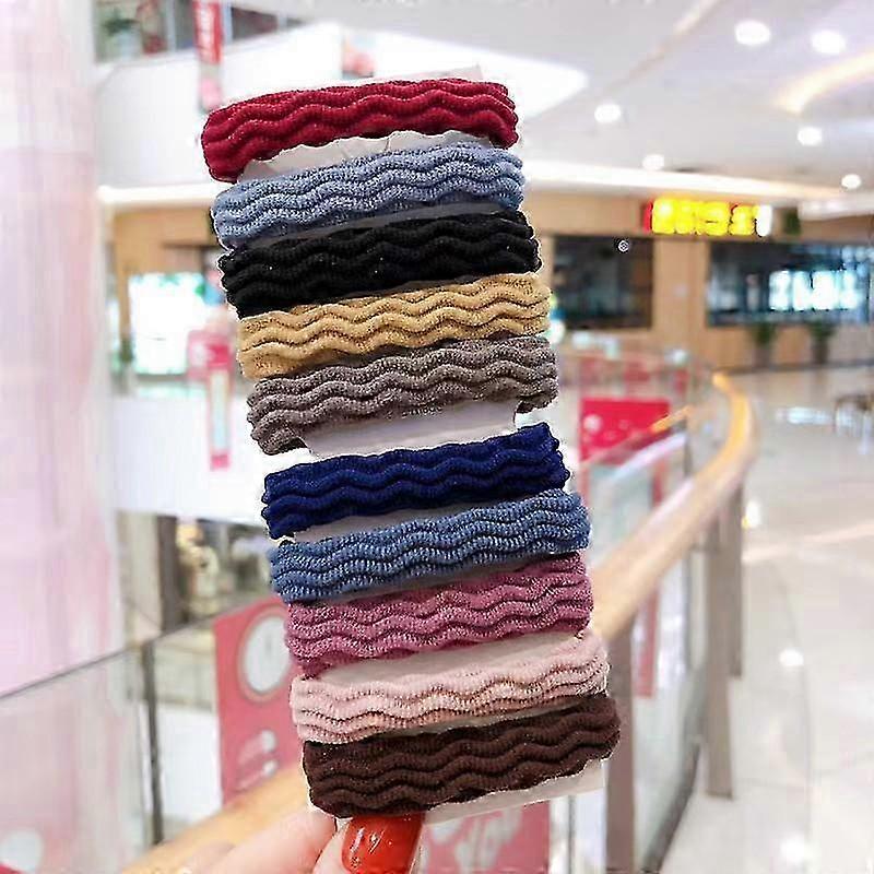 10 Pz Donne giovane donna Base Elastico Capelli Fascia Cravatte Scrunchie Coda di Cavallo Supporto Gomma Semplice Fascia Accessori per