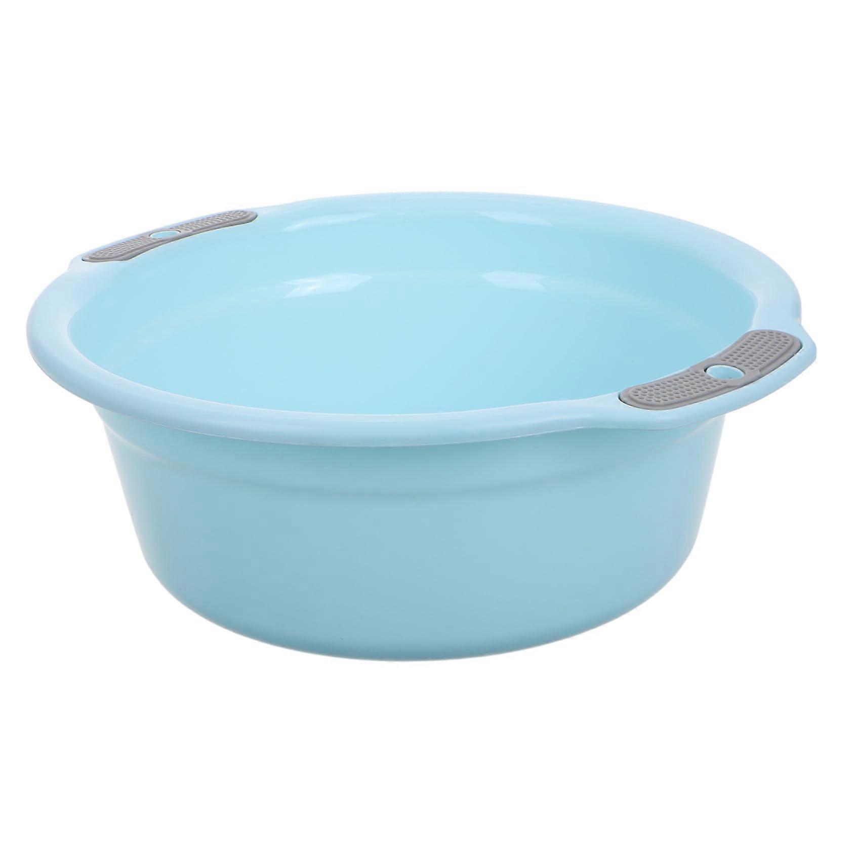 Plastic Wash Basin with Dual Handles for Laundry, Bathing, and Vegetable Washing - Durable Home and Dormitory Use, 20L Capacity