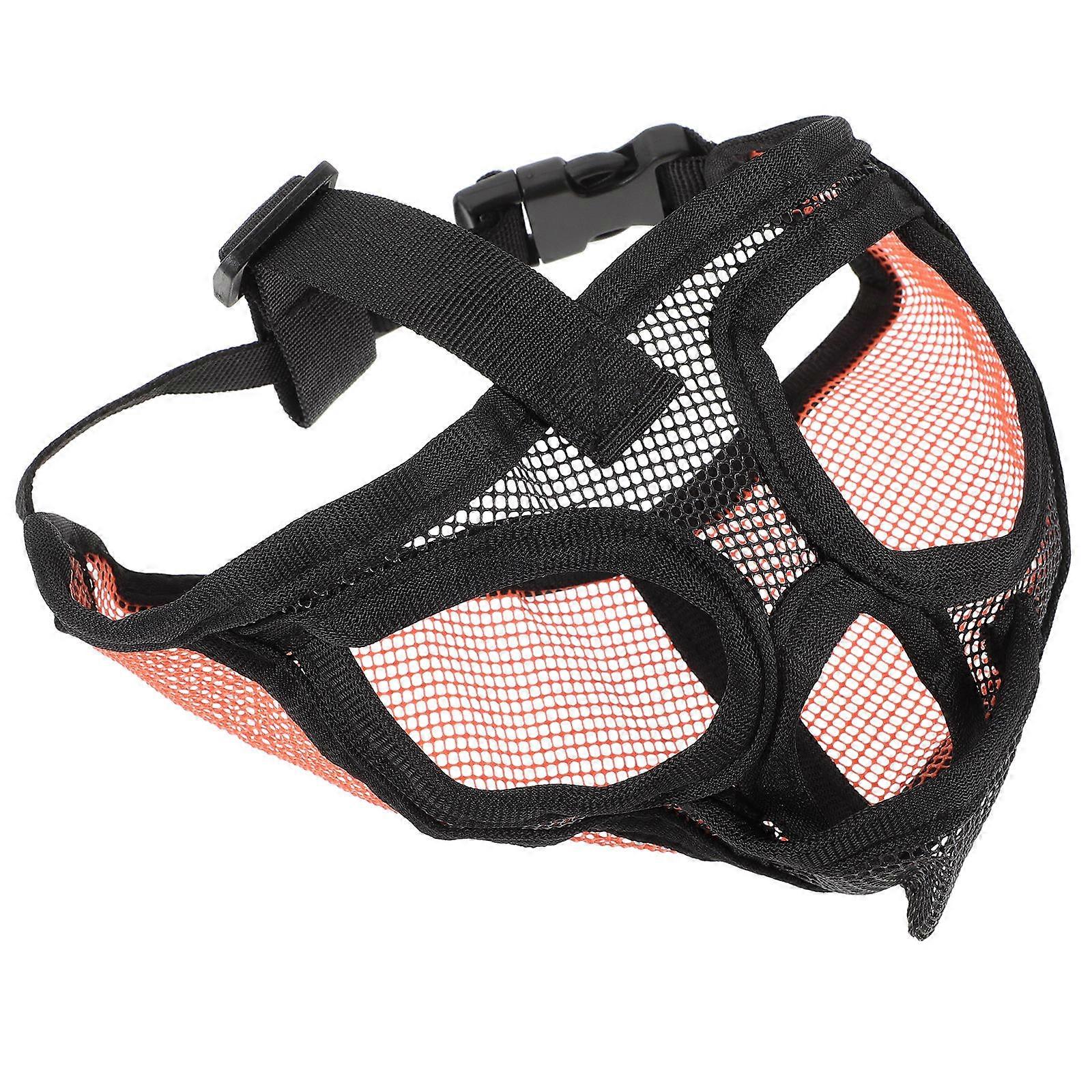 Prevent Barking Dog Muzzle Mesh Design for French Bulldog Outdoor Activities Black Pvc 1Pack