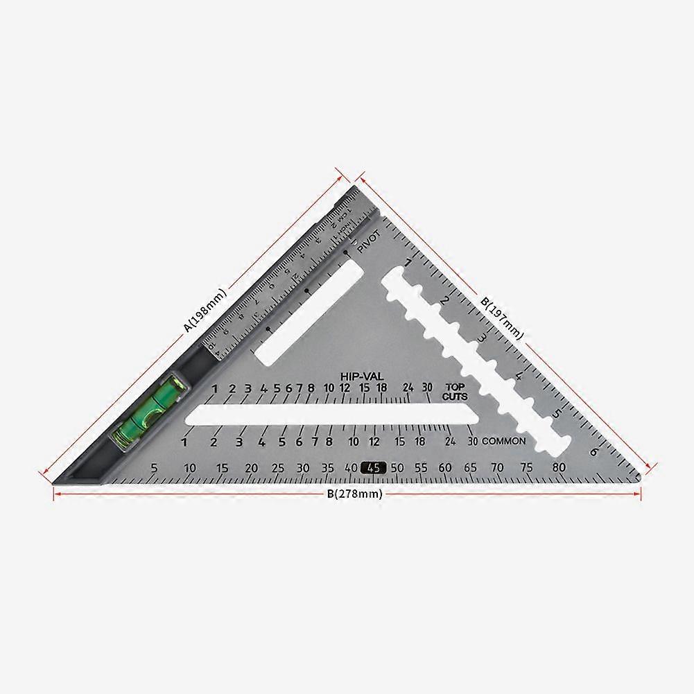 High-precision Carbon Steel Triangles Ruler Removable Angle Adjustment Woodworking Triangles Ruler Portable Practical Woodworking Accessory Multifunct