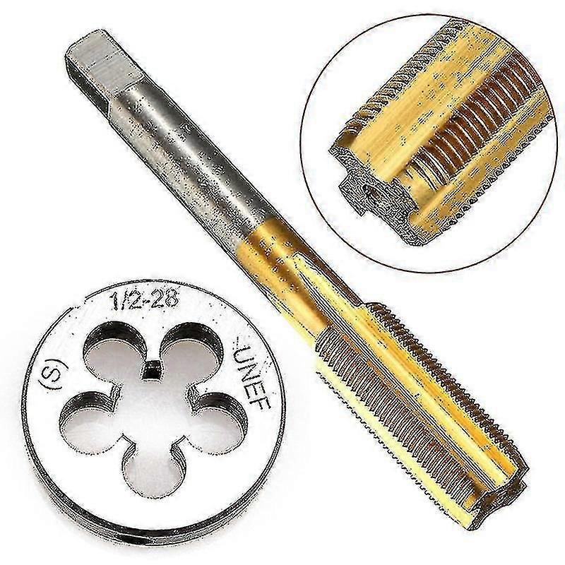 High Hardness Unf 1/2 -28 Hss Titanium Coated Tap & Round Die Set Right Hand Thread Tool For Mold Machining Mayitr