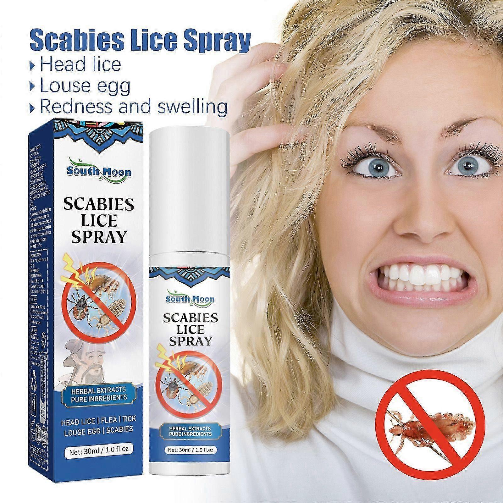 Natural Head Lice and Scabies Removal Spray Soothing Anti-Itch and Antibacterial Hair Treatment
