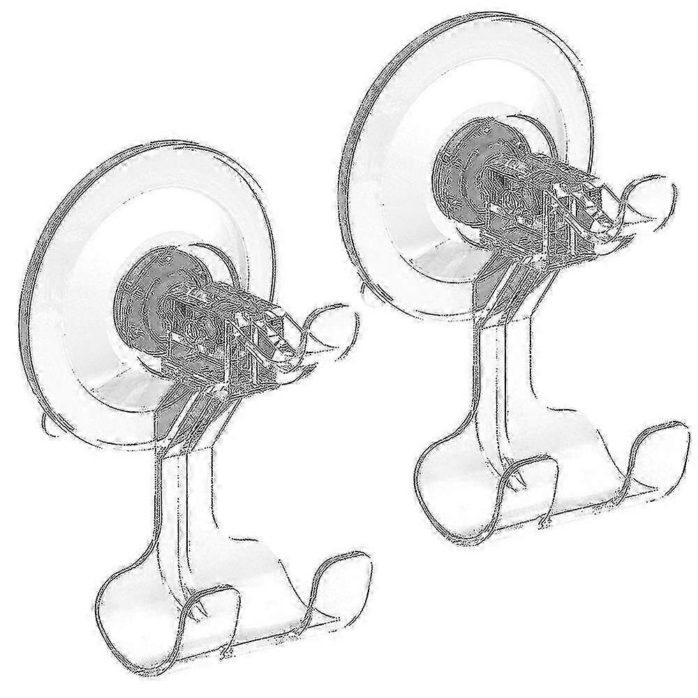 2pcs Shaver Suction Hook Clear Removable Vacuum Suction Cup