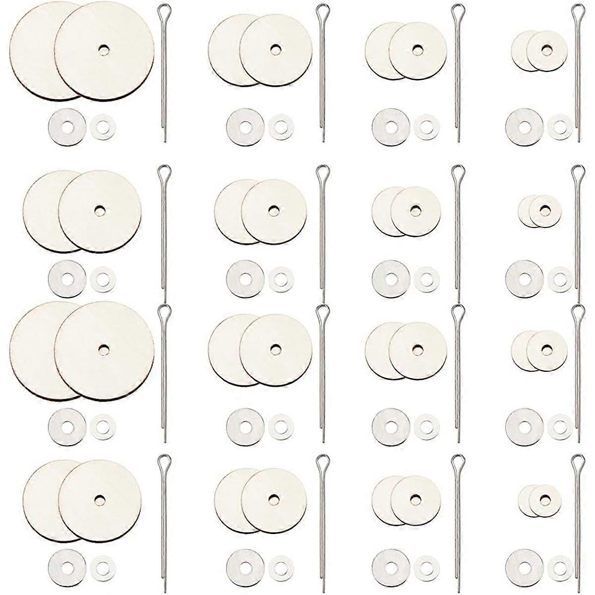 180Pcs 8 Sizes Wooden Doll Joint and Fibreboard Disks 8-24mm