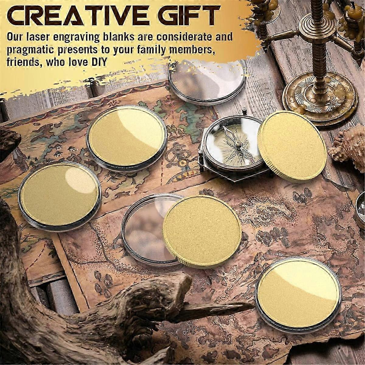 6Pcs Blank , Laser Engraved Patterns Gold