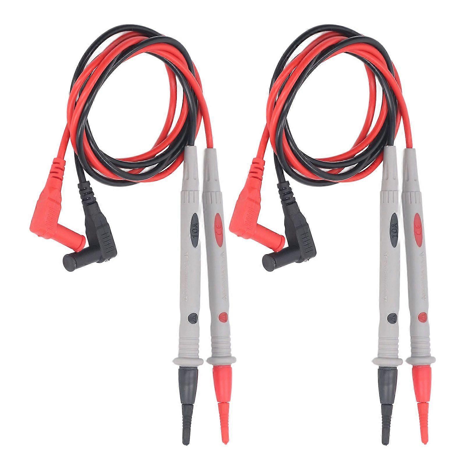 2 Sets Multimeter Test Leads Silicone Testing Probe Needles Electrical Test Wire Kit Universal 1000V 10A