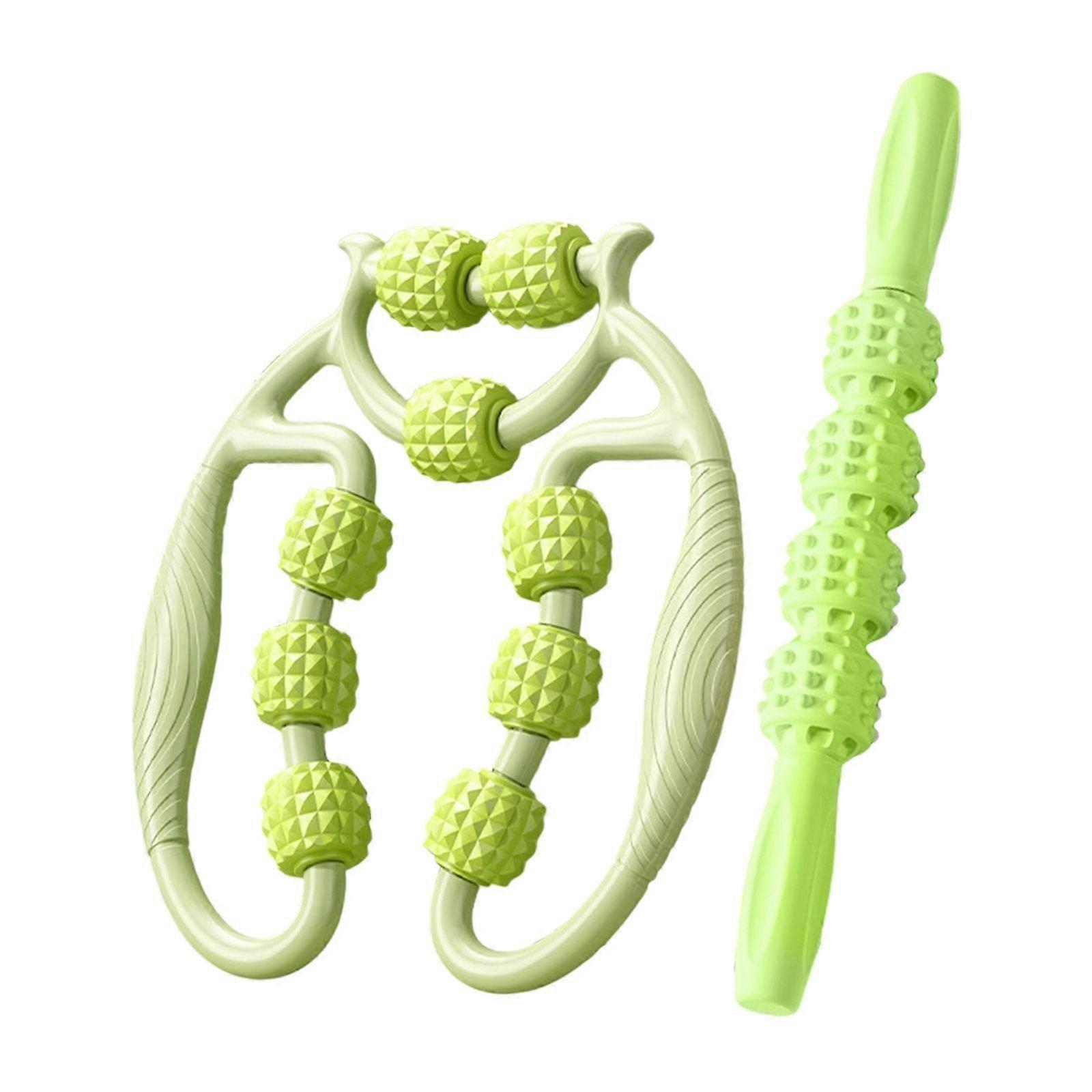 2x Massage Roller,Circular Leg Clamp,Handheld,Portable Workout Leg Massage Tool
