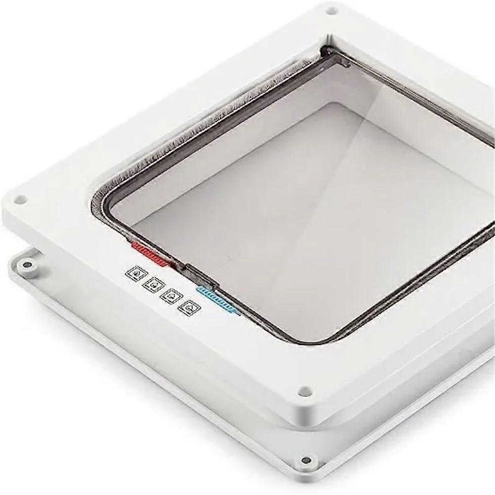 Safety Gate ABS Plastic Cat Flap Door For Dogs And Cats With 4-Way Lock Security White Small Pet Gate