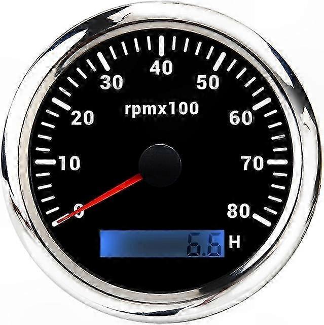Universal 85MM Digital Tachometer Gauge with 7-Color Backlight and 9~36V Input for Automotive Engines up to 8000 RPM
