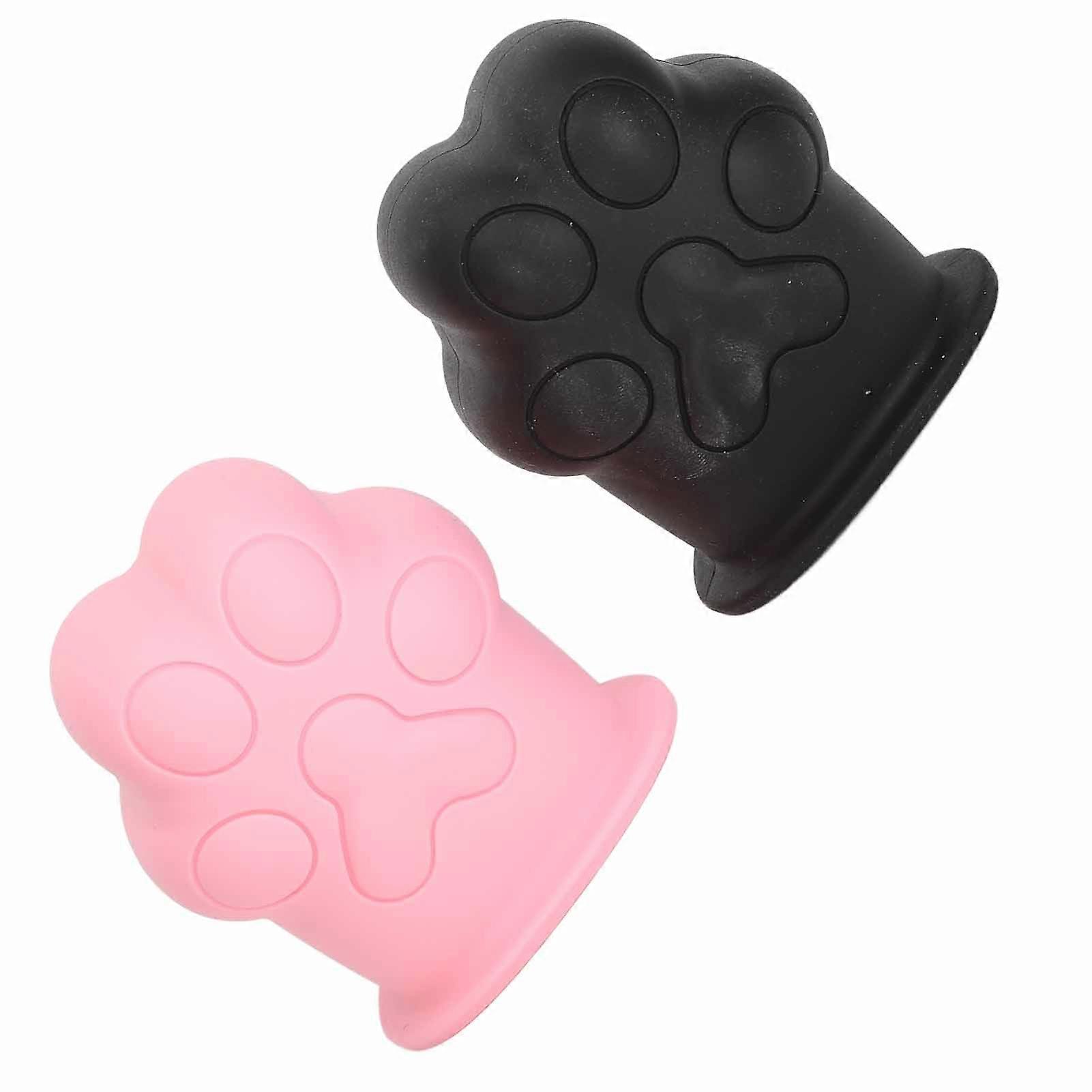 2Pcs Soft Silicone Lip Plumper Tool Pink Black Painless Device