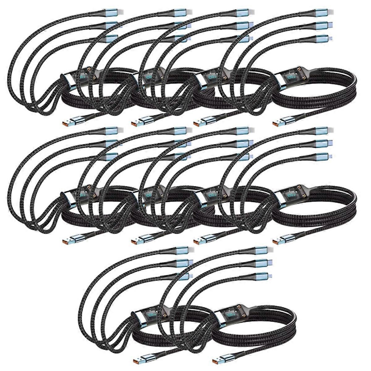 100W Fast Charging Cable Multi Charger Cable Nylon Braided Multiple USB Universal Charging Cord Adapter 10 Pieces