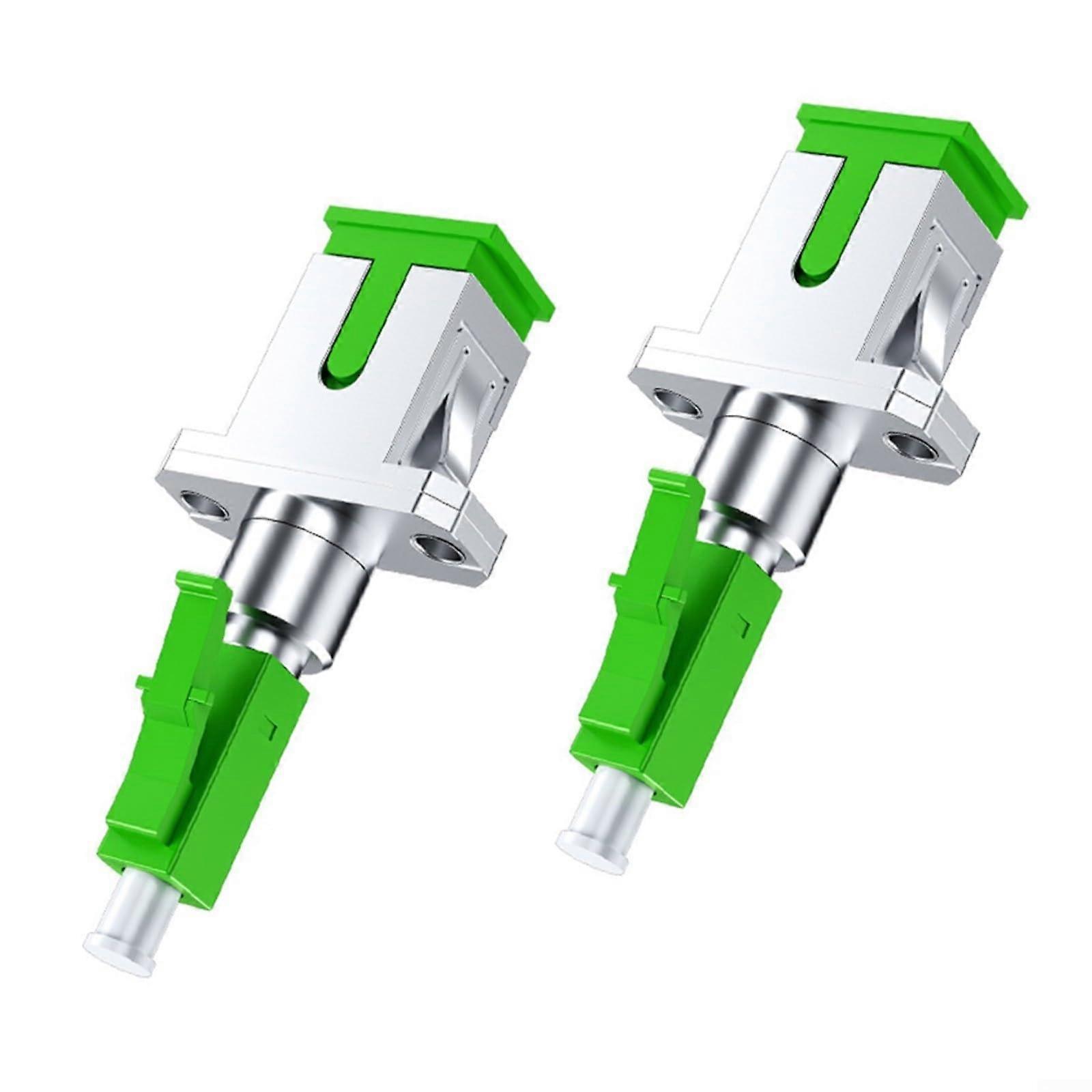Fibre Optic Adapter SC/APC Female To LC/APC Male, Low Loss, Networking Applications, Easy Installation, 2 Pack, Green