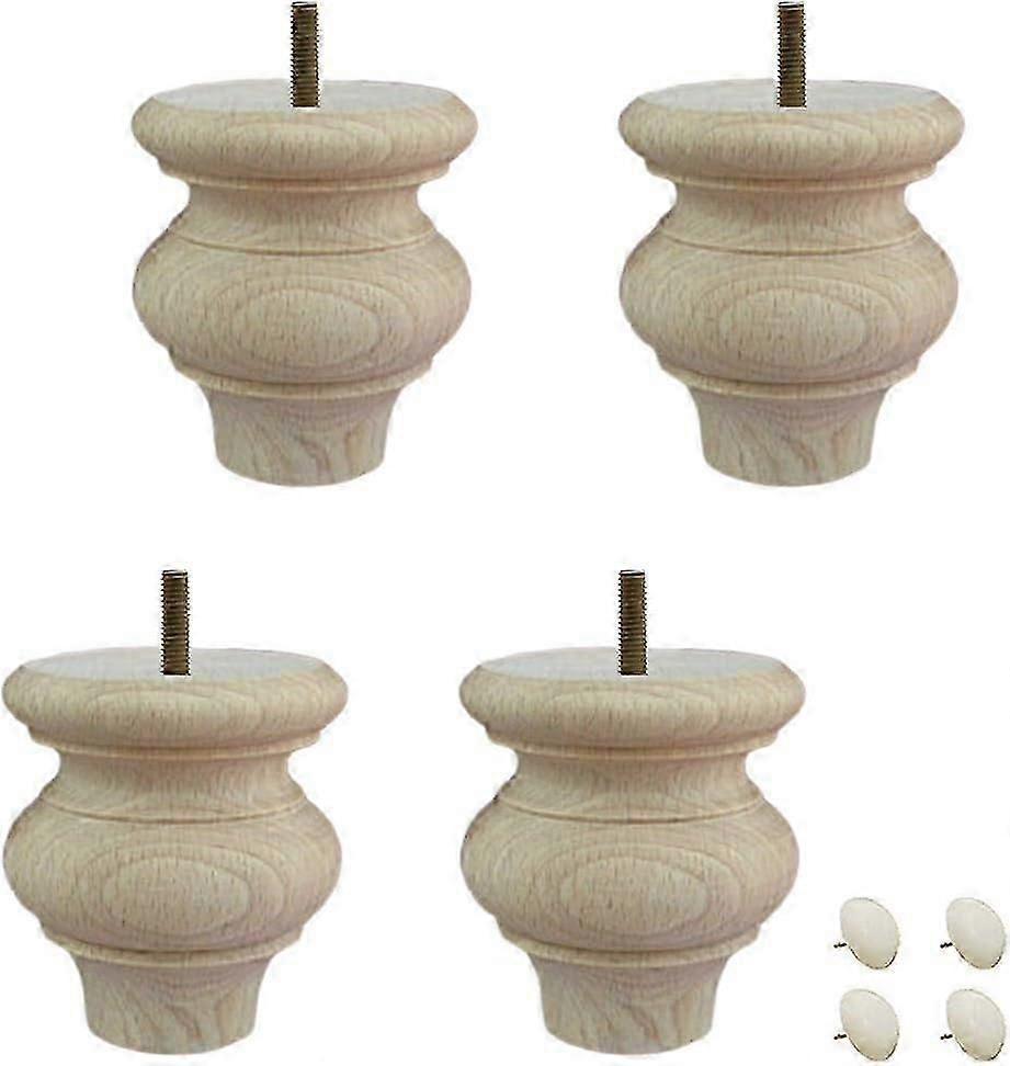 רגלי לחמנייה מעץ לא גמורות לרגלי רהיטים
