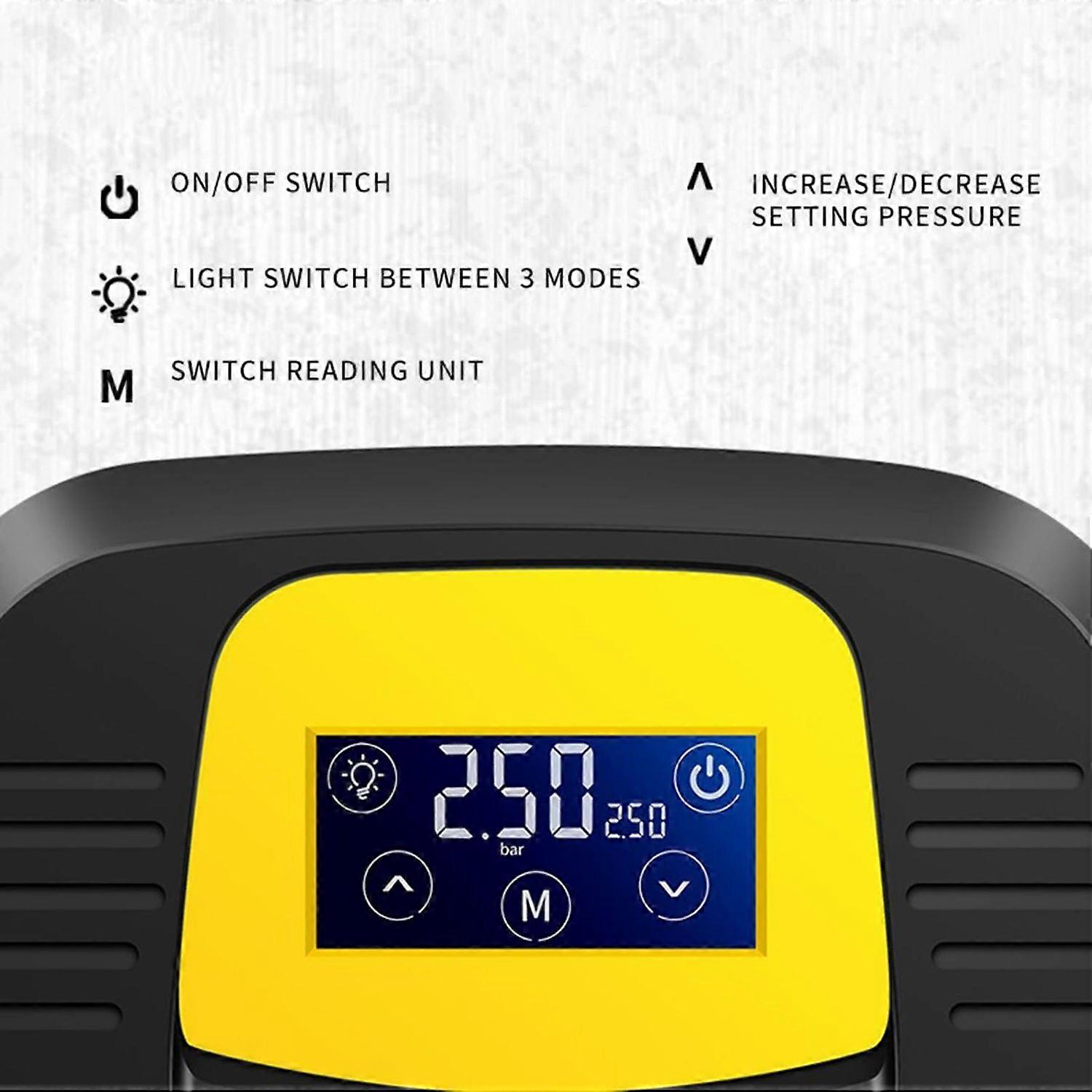 Tire Inflator Portable Air Compressor Car Tire With Flashlight Electric Car For Car Motorbike Tire Inflator Portable Air Compressor With Pressure Gaug