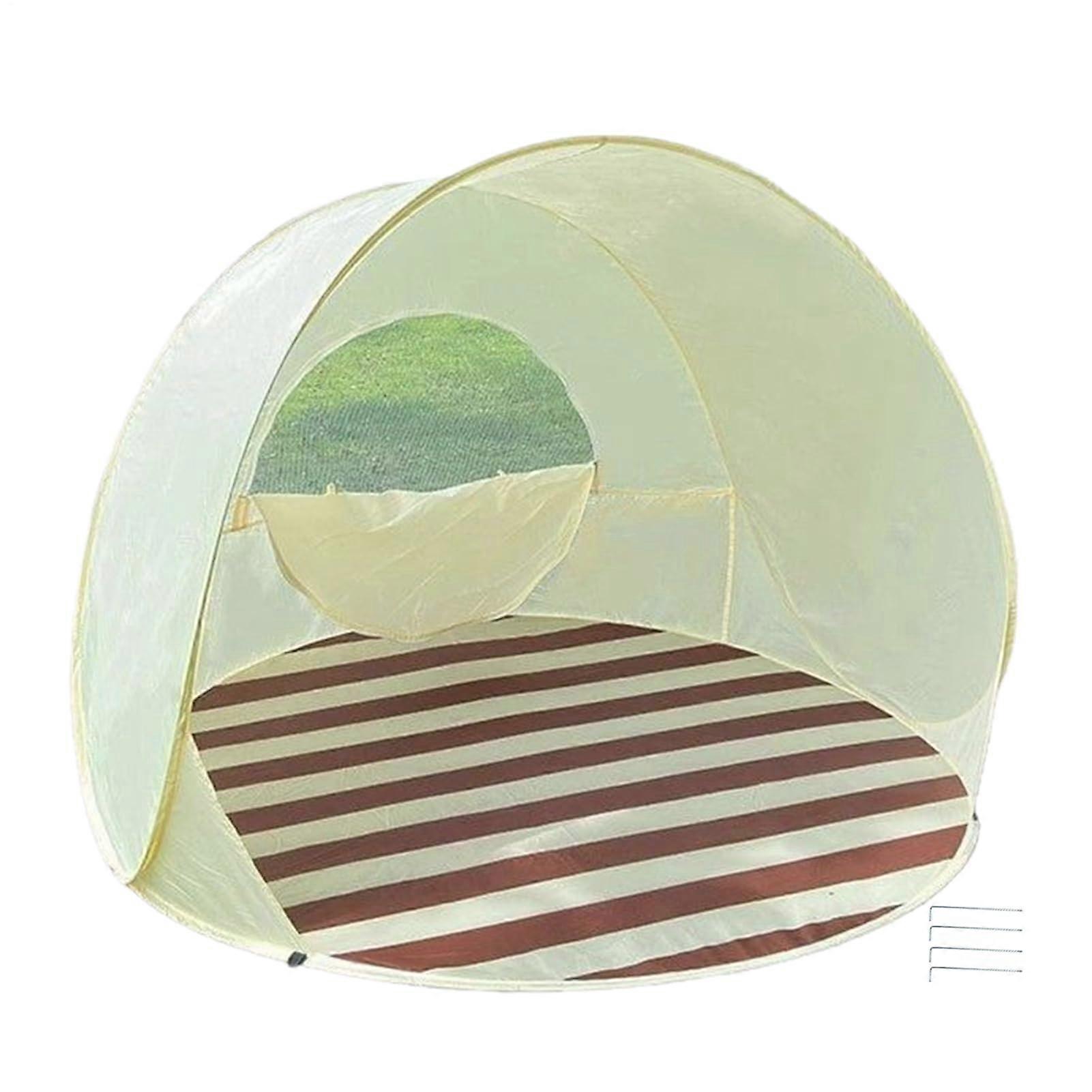 Portable Beach Tent Automatic Fold Up Kids Canopy Mesh Breathable Sun Shelter For Backyard Playground Poolside Travel