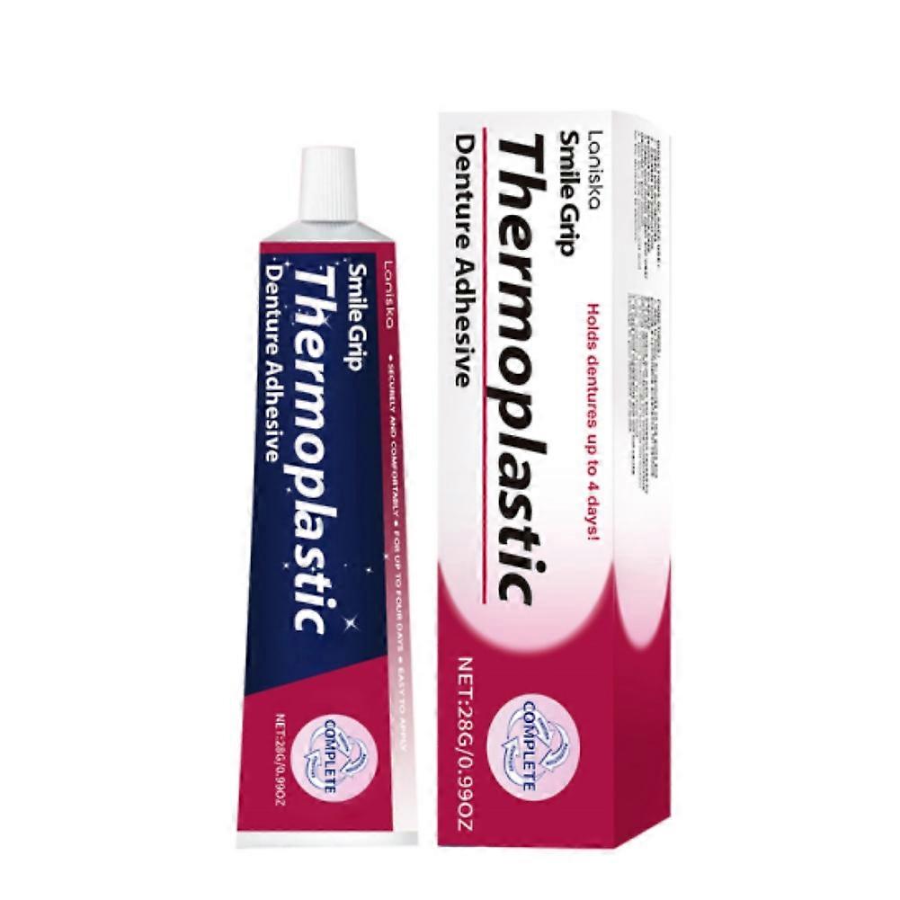 Thermoplastic Denture Adhesive, Refits and Tightens Loose Upper and Lower Dentures and Partials | Non-Glue Adhesive