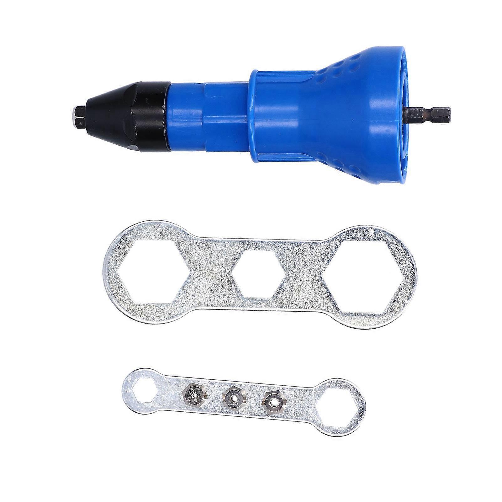 Electric Rivet Nut Gun Drill Adapter Cordless Power Tool Blue