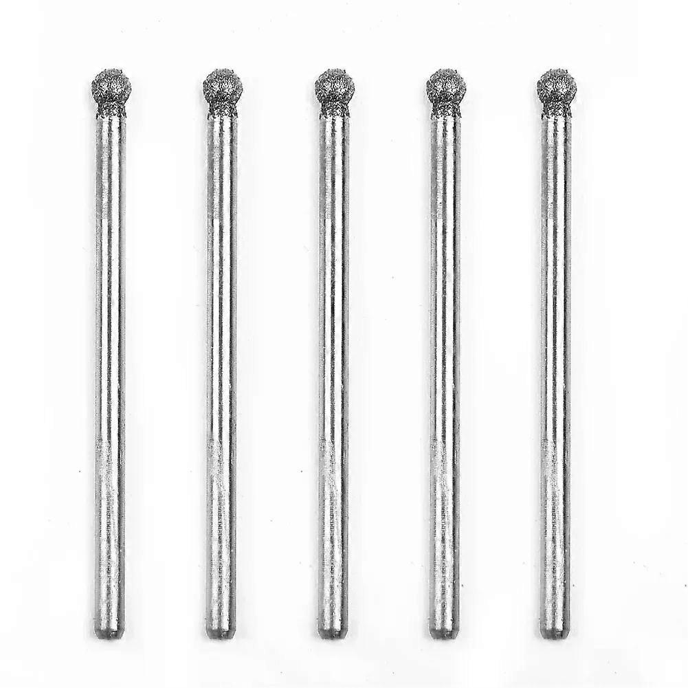 5 Pcs 05mm-3mm Spherical Rotating Diamond Drill Bits A 235mm Handle Glass Carving Grinding Carving Polishing Drill Bit Set