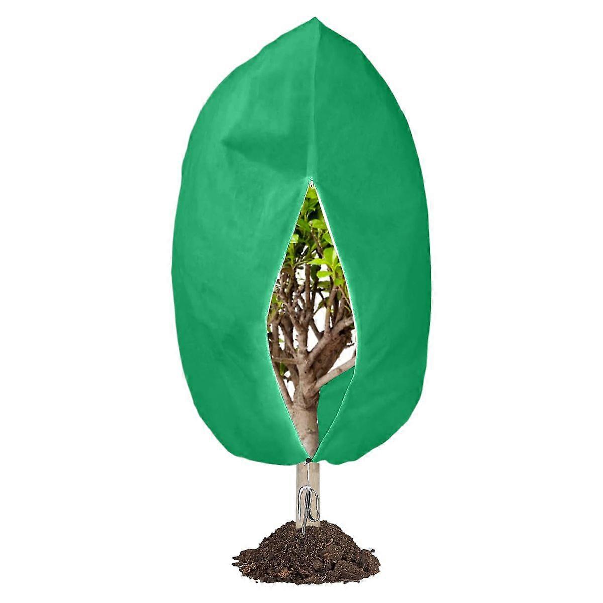 Windproof and frost-proof plant bag with zipper and drawstring for winter protection of palm trees and potted plants