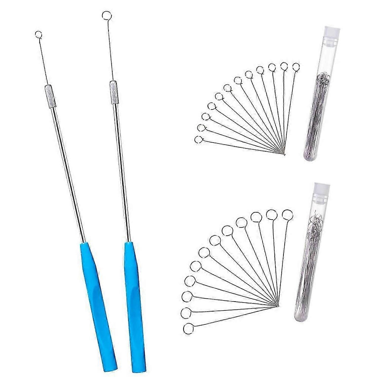 Metal Inoculation Loop, Mycology Sampling Rod with 2pcs Handle and 90pcs Nickel Reusable Inoculating Ring