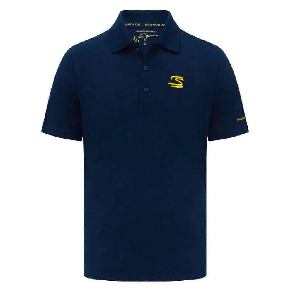 Ayrton Senna F1 Crew Polo Shirt (Navy)