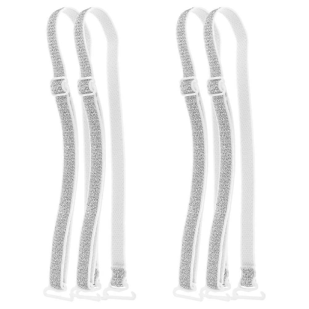 2 par Kvinner BH-stropper Glitter Elastisk Justerbart Undertøy Avtakbar Glitrende Stropp Erstatning Skulderstropper For BH Undertøy Stroppeløs Kjole