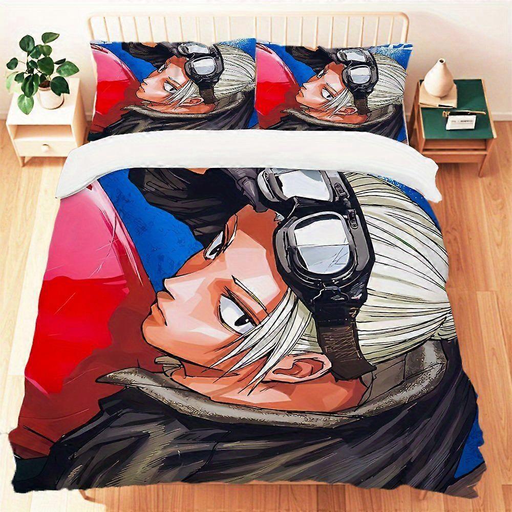 TE1132 3pcs Sakamoto Taro 3pcs bedding set, suitable for home and hotel bedding set, Light Beige-friendly, soft and comfortable, one quil